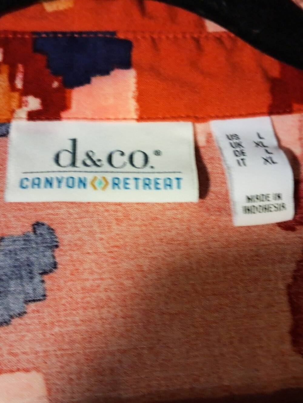 Canyon Retreat L Button-Front Shirt Coral Rust Pink EUC - Picture 11 of 12